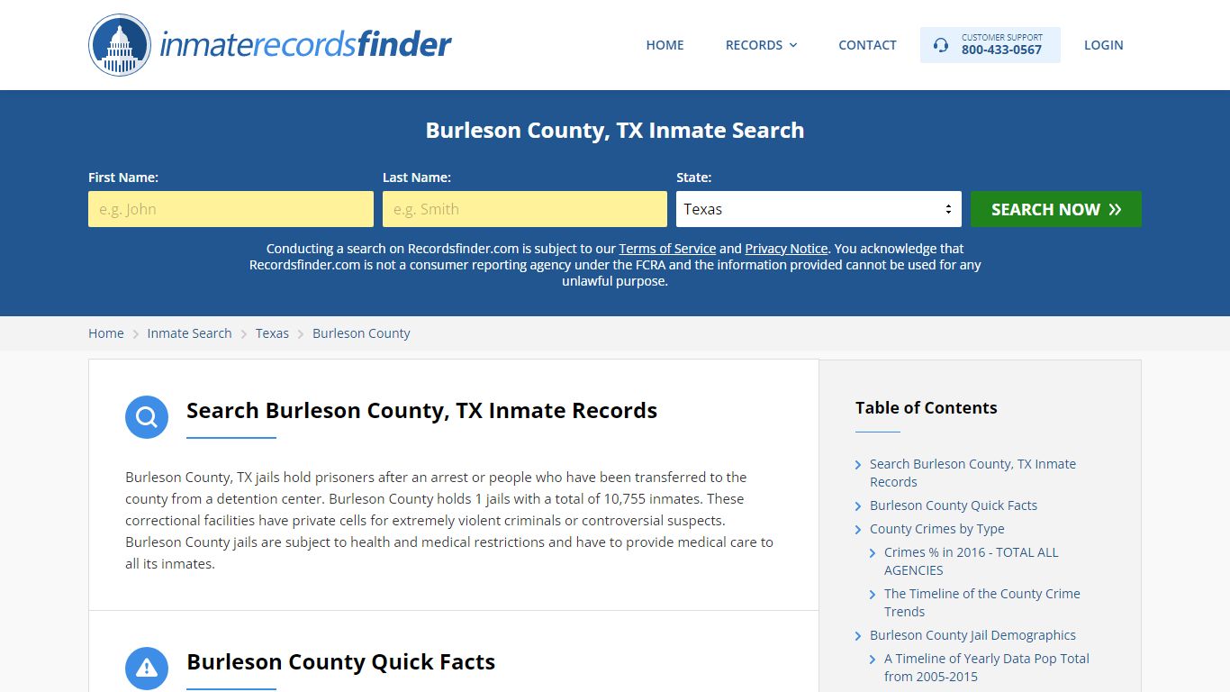 Burleson County, TX Inmate Lookup & Jail Records Online